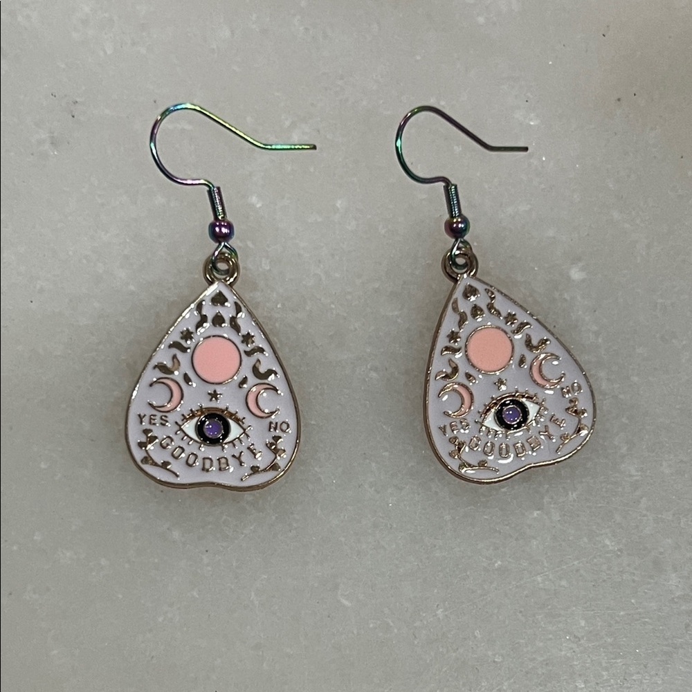 Mystical Pink and Purple Dangle Earrings